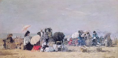 Beach Scene, Trouville, 1873 by Eugene Louis Boudin
